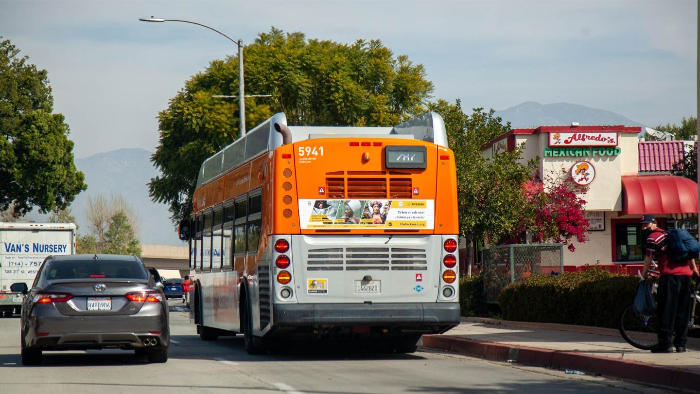 bus transit out of home advertising in los angeles for luckman performing arts