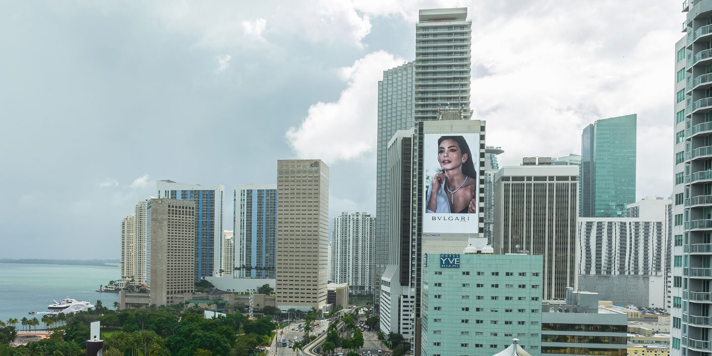 out of home billboard advertising in miami florida for bvlgari