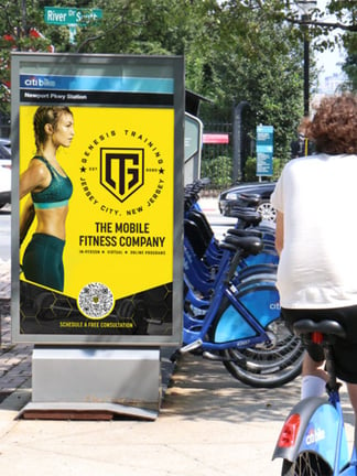 bike share advertising for genesis fitness in new jersey