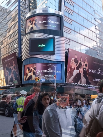 digital billboard out of home advertising in new york city for hulu