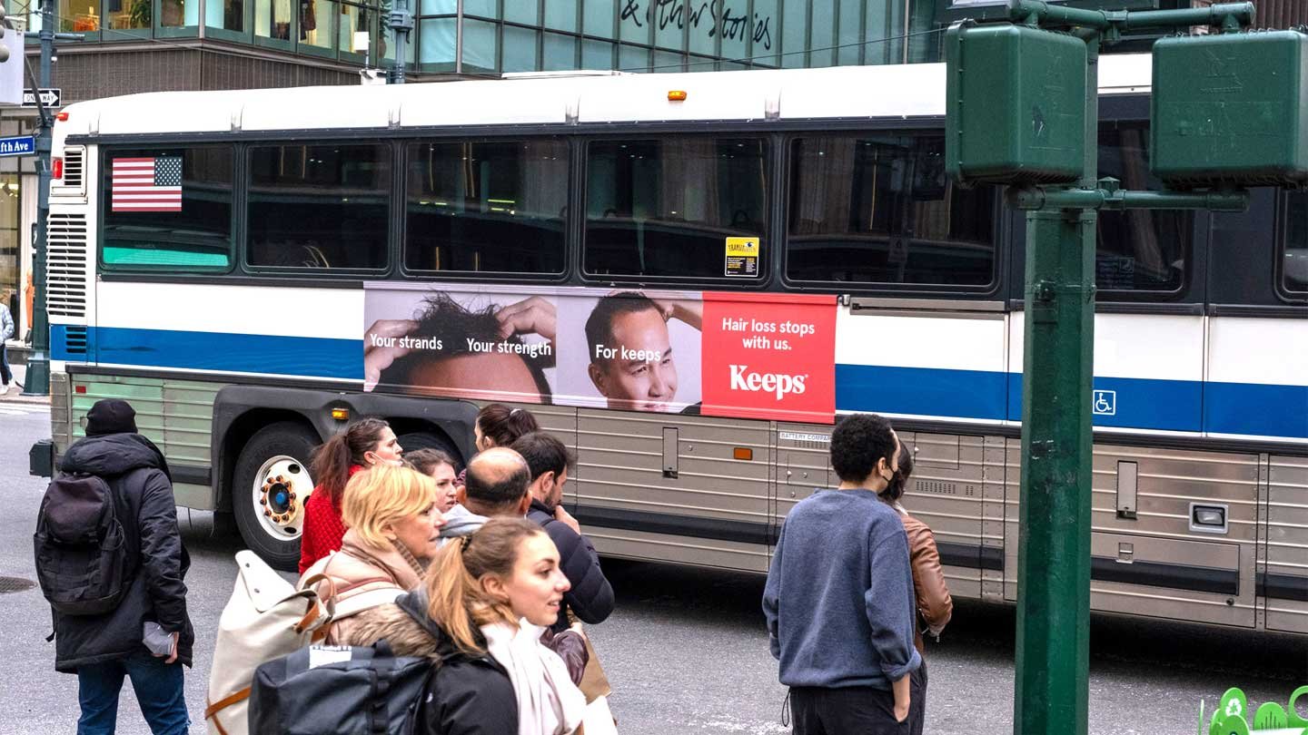 new york city bus out of home advertising for keeps