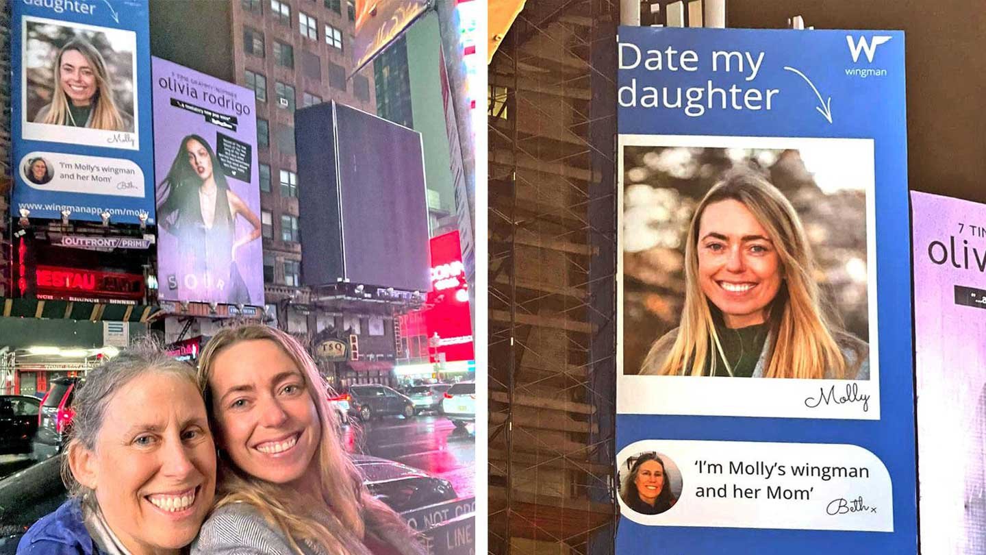 viral out of home billboard in times square for wingman