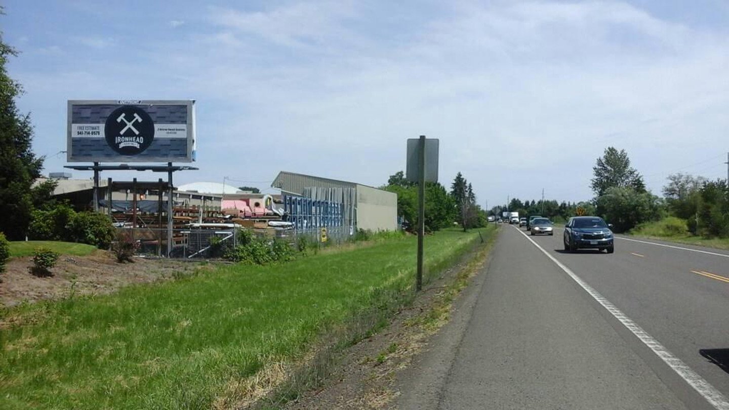 ironhead roofing billboard out of home advertising in oregon