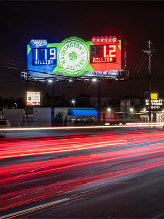 mega millions billboard out of home advertising in oregon