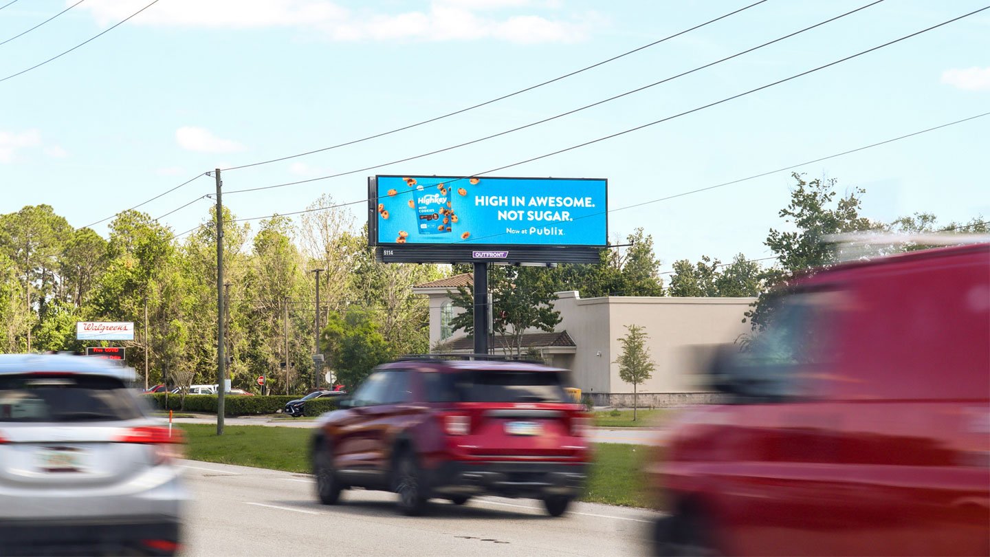 highway billboard out of home advertising in orlando florida for highkey