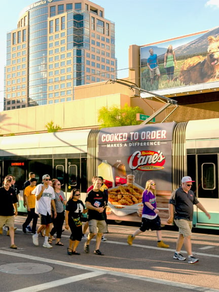 transit out of home advertising in phoenix for canes chicken