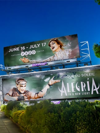 alegria cirque du solei billboard out of home advertising in portal orgeon