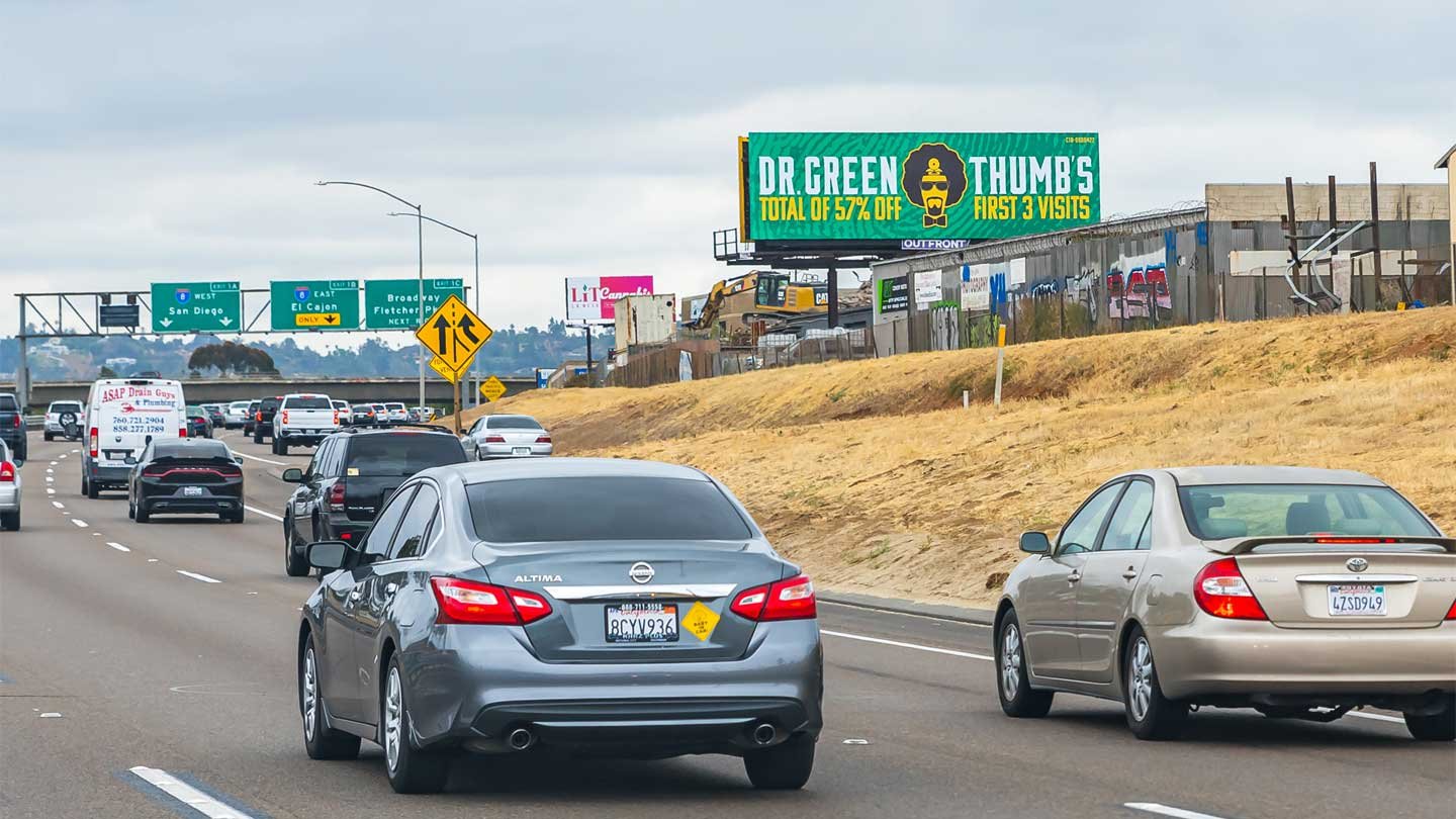 dr green thumb billboard out of home advertising in san diego california