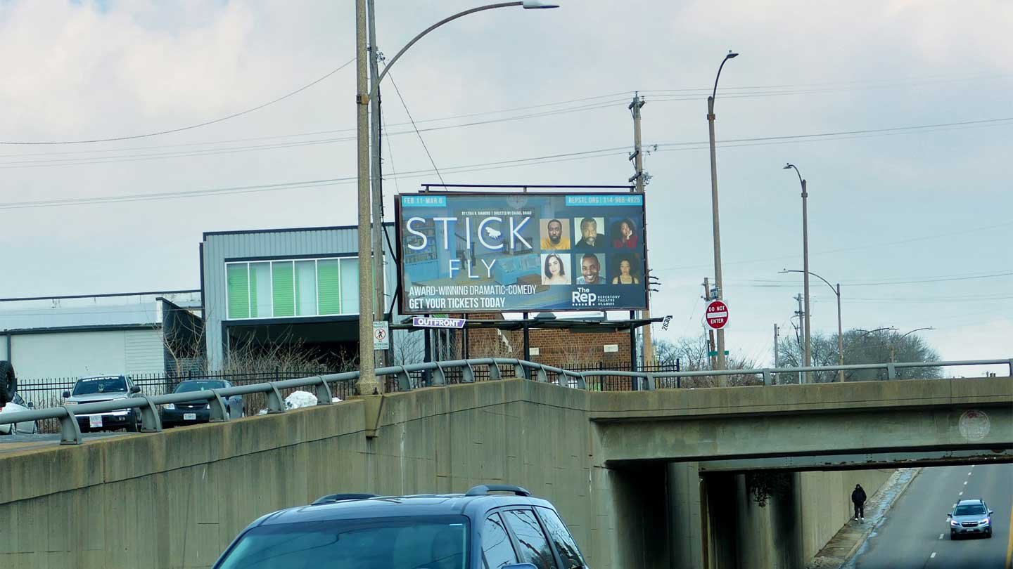 the repertory theater on billboard out of home advertising in st louis