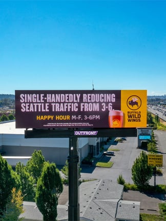 digital billboard out of home advertising for buffalo wild wings in washington nonmetro