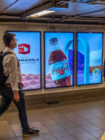 out of home advertising digital transit coca cola