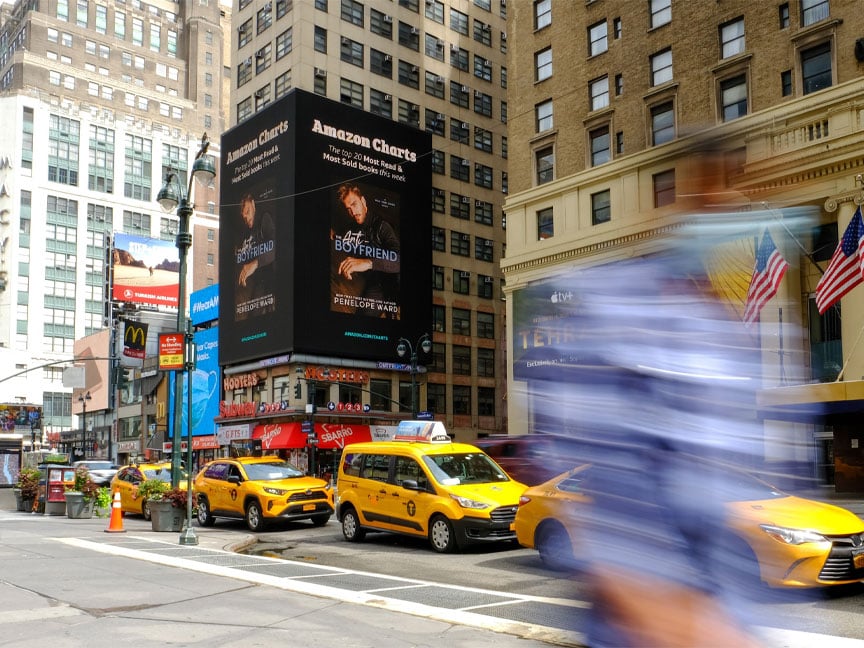 amazon books digital billboard out of home advertising in new york city