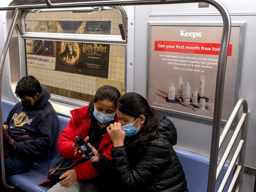 interior transit out of home advertising in new york city for keeps