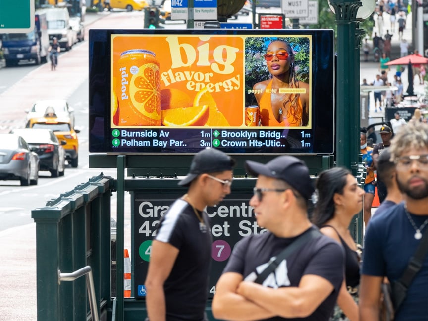 poppi out of home advertising in new york city