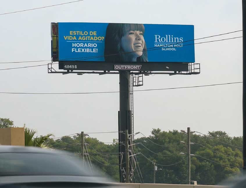 out of home billboard advertising rollins hamilton holt school