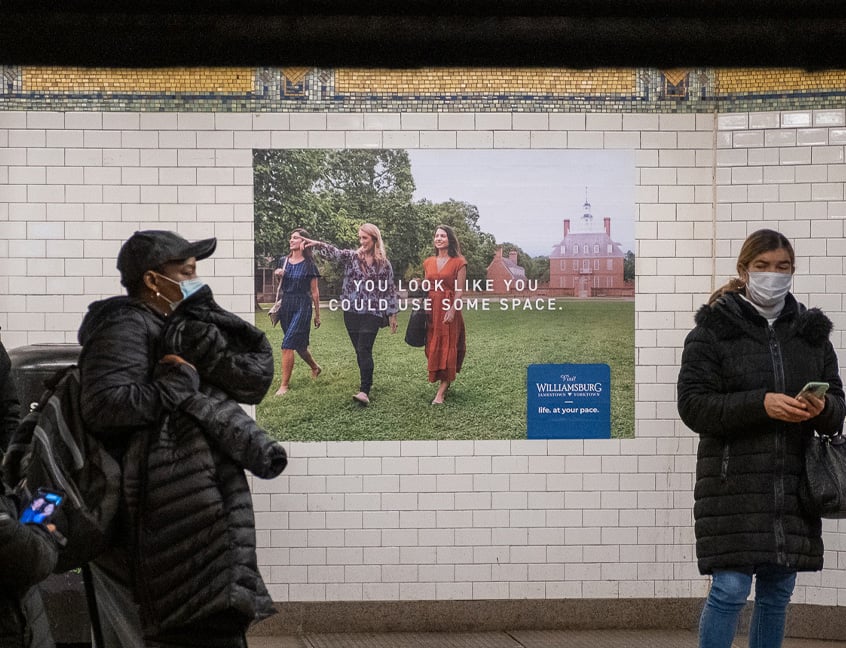 out of home transit subway advertising visit williamburg