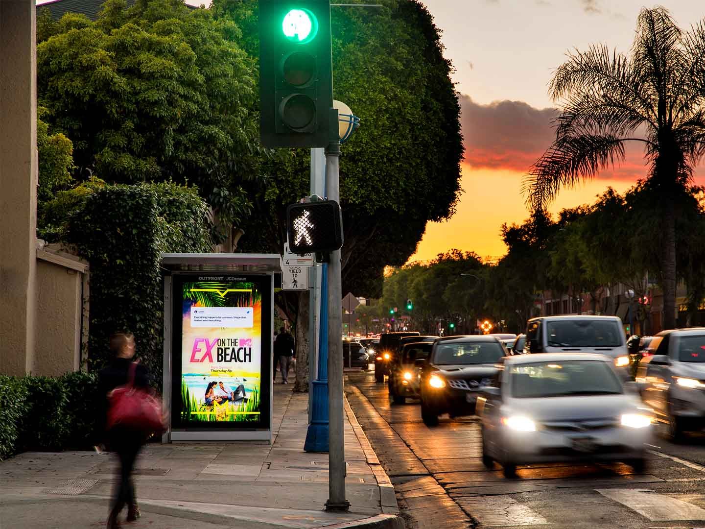 out of home digital bus shelter advertising los angeles