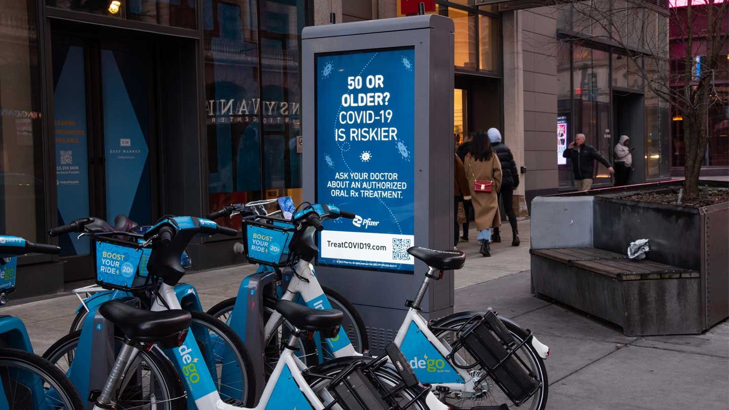 out of home bike share street furniture advertising