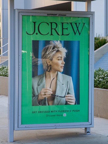out of home advertising bus shelters for j crew
