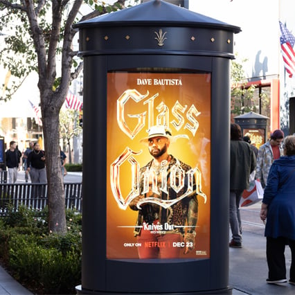 digital place based media in los angeles california for netflix glass onion