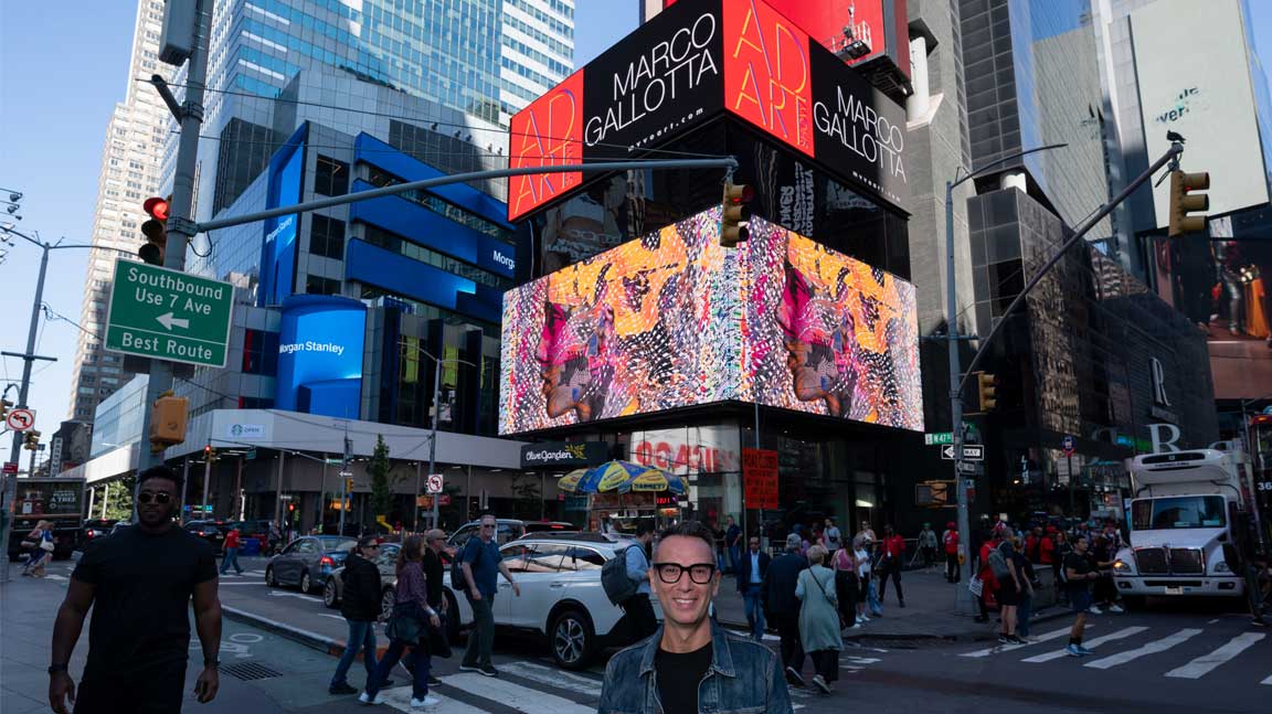 out of home digital billboard advertising new york city celebrating creativity ad art show