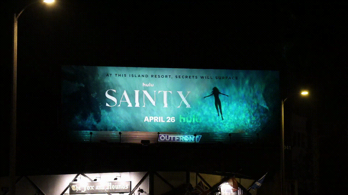 Hulu Saint X billboard shimmering with aureole effect