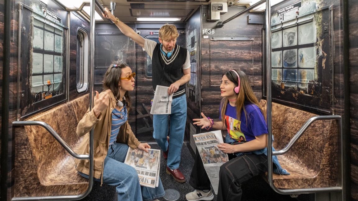 Interior wrap subway car