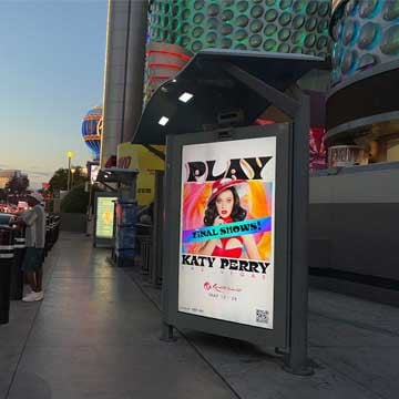 out of home digital bus shelter las vegas katy perry