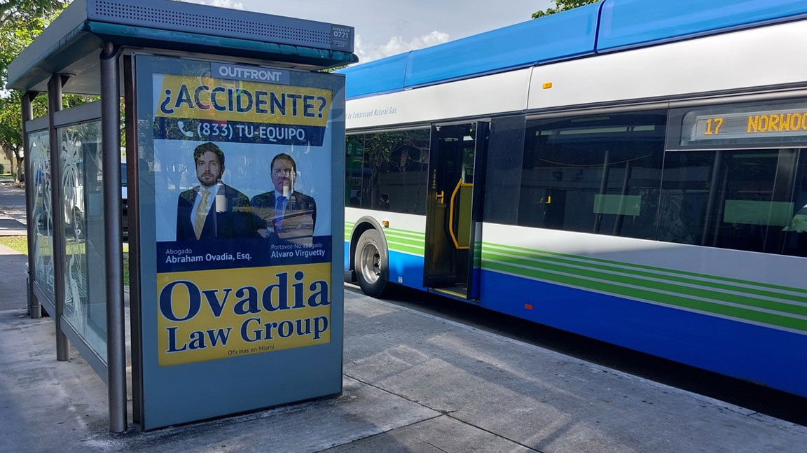 out of home bus shelter advertising ovadia law group
