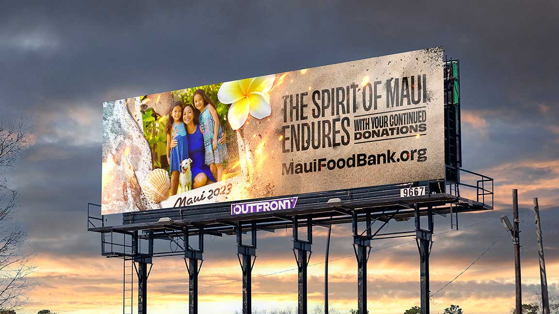 Billboard for Maui's Food Bank, designed by OUTFRONT STUDIOS