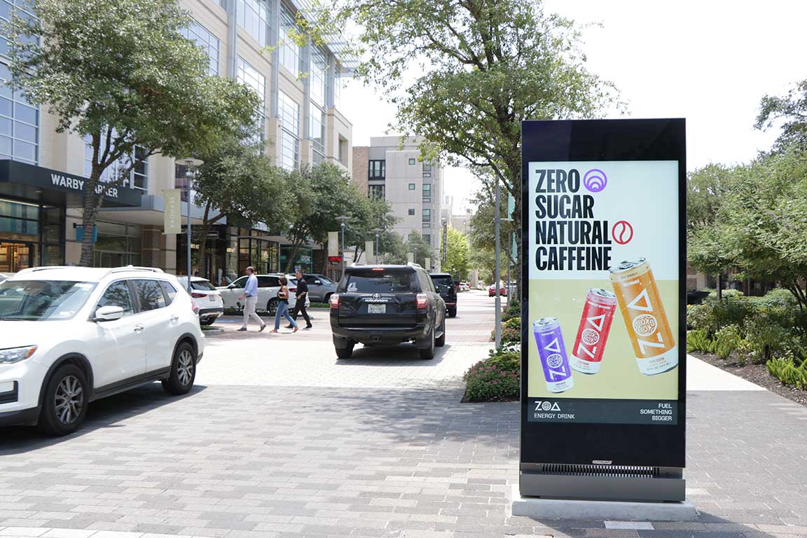 Digital kiosk in Houston for Zoa