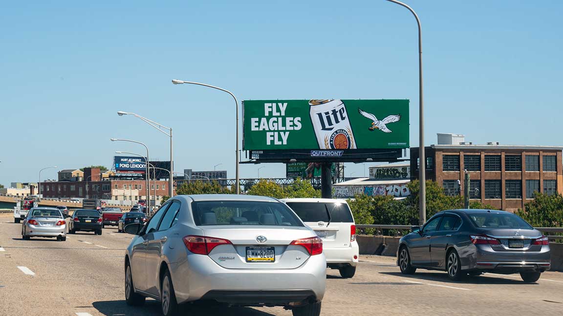 Miller Lite billboard in Philadelphia
