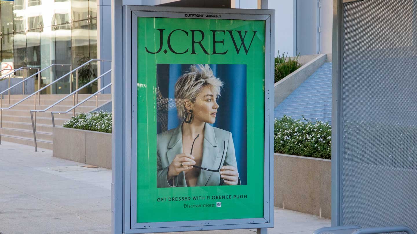 out of home advertising bus shelters for j crew