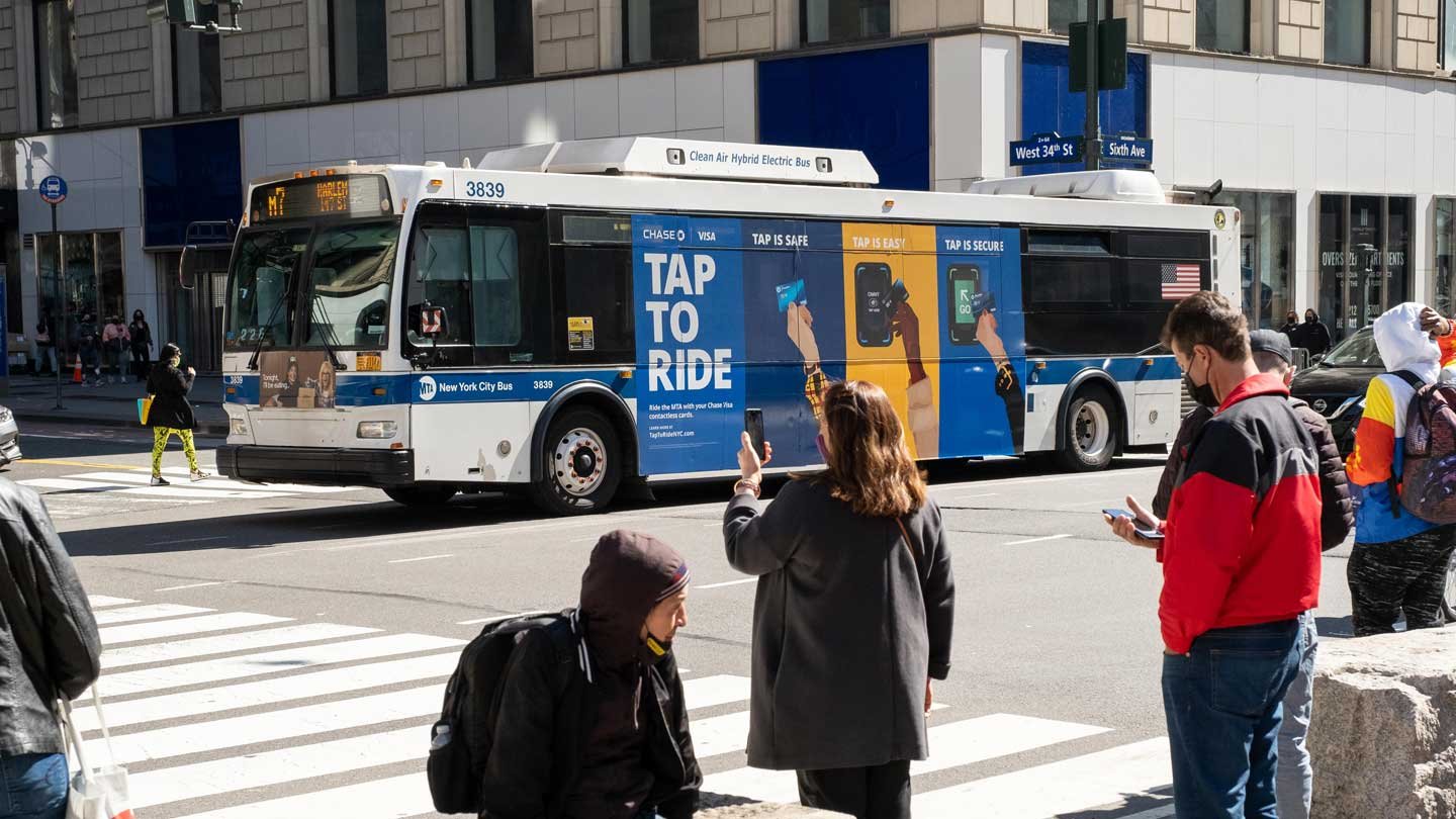 out of home transit bus advertising in new york city