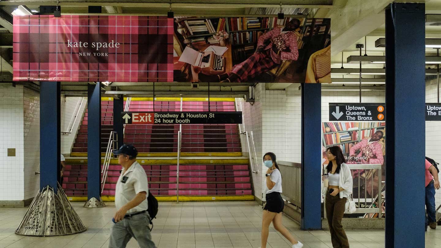 out of home subway transit advertising kate spade