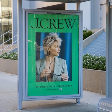 bus shelter out of home advertising in los angeles for jcrew