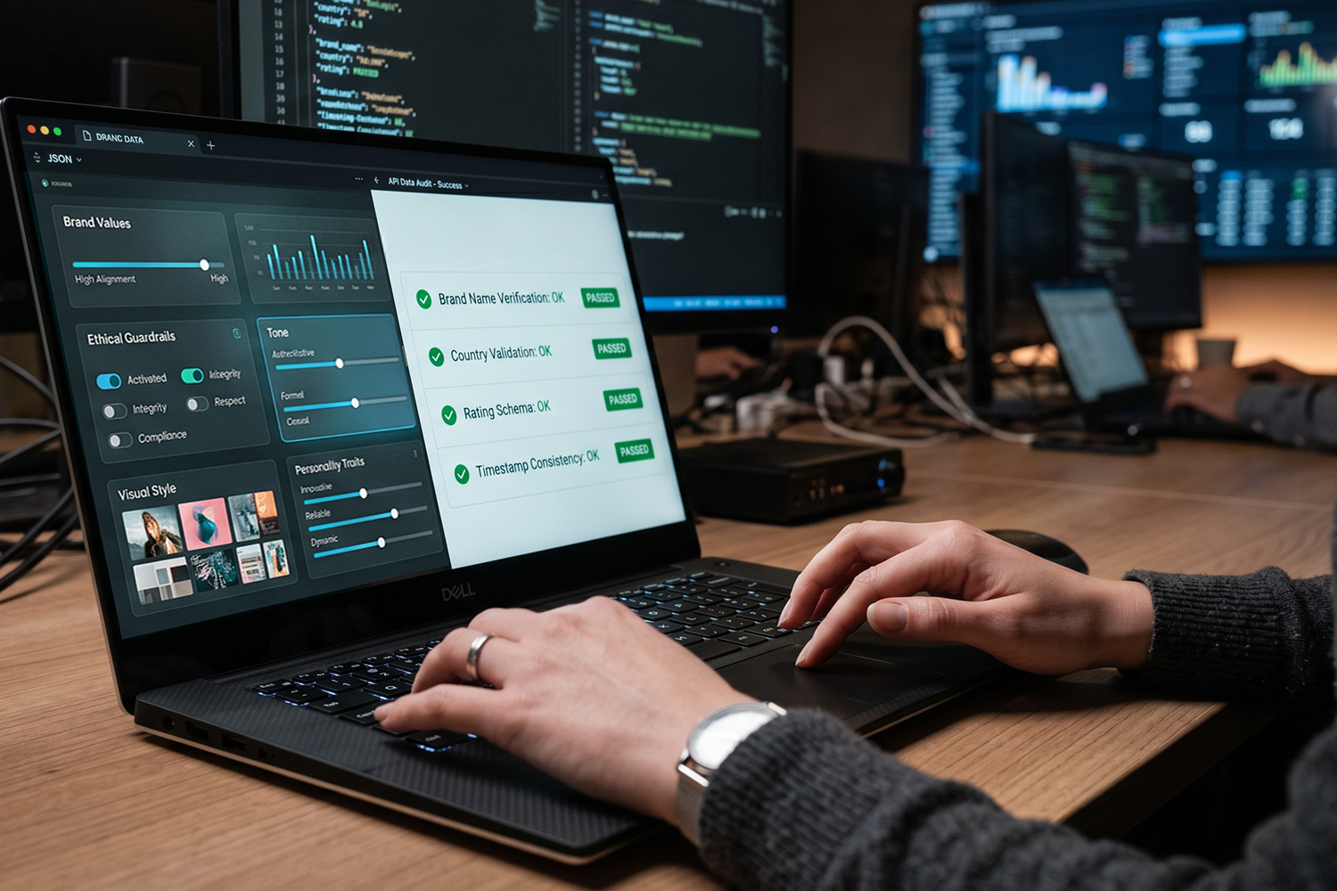 A person working on a laptop