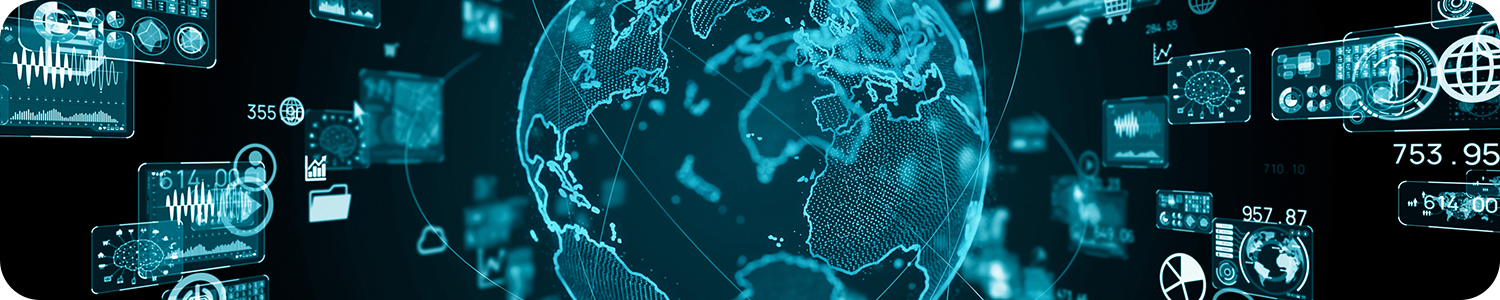 Blue digital globe