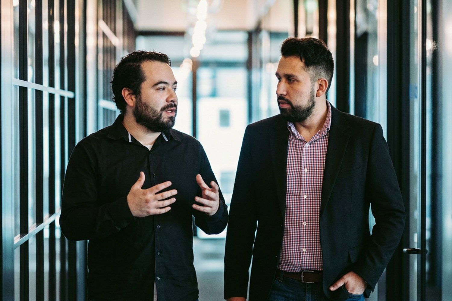 Perficient employees walking down a hallway