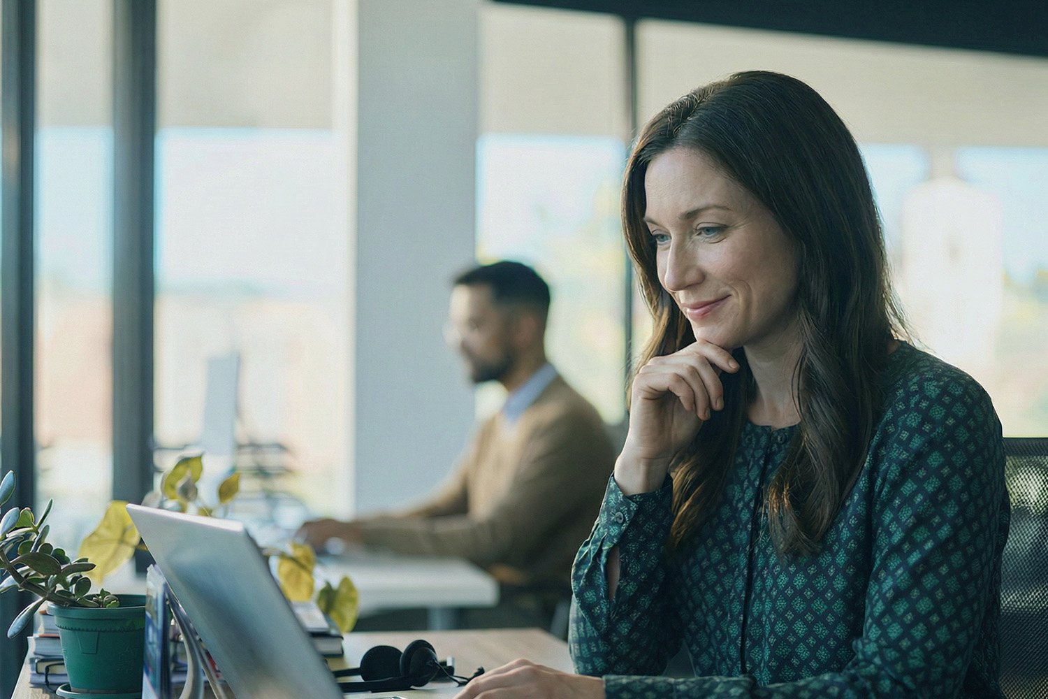 a smiling employee