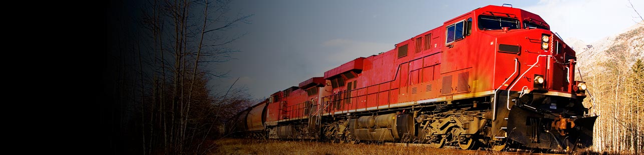 Red train moving on track