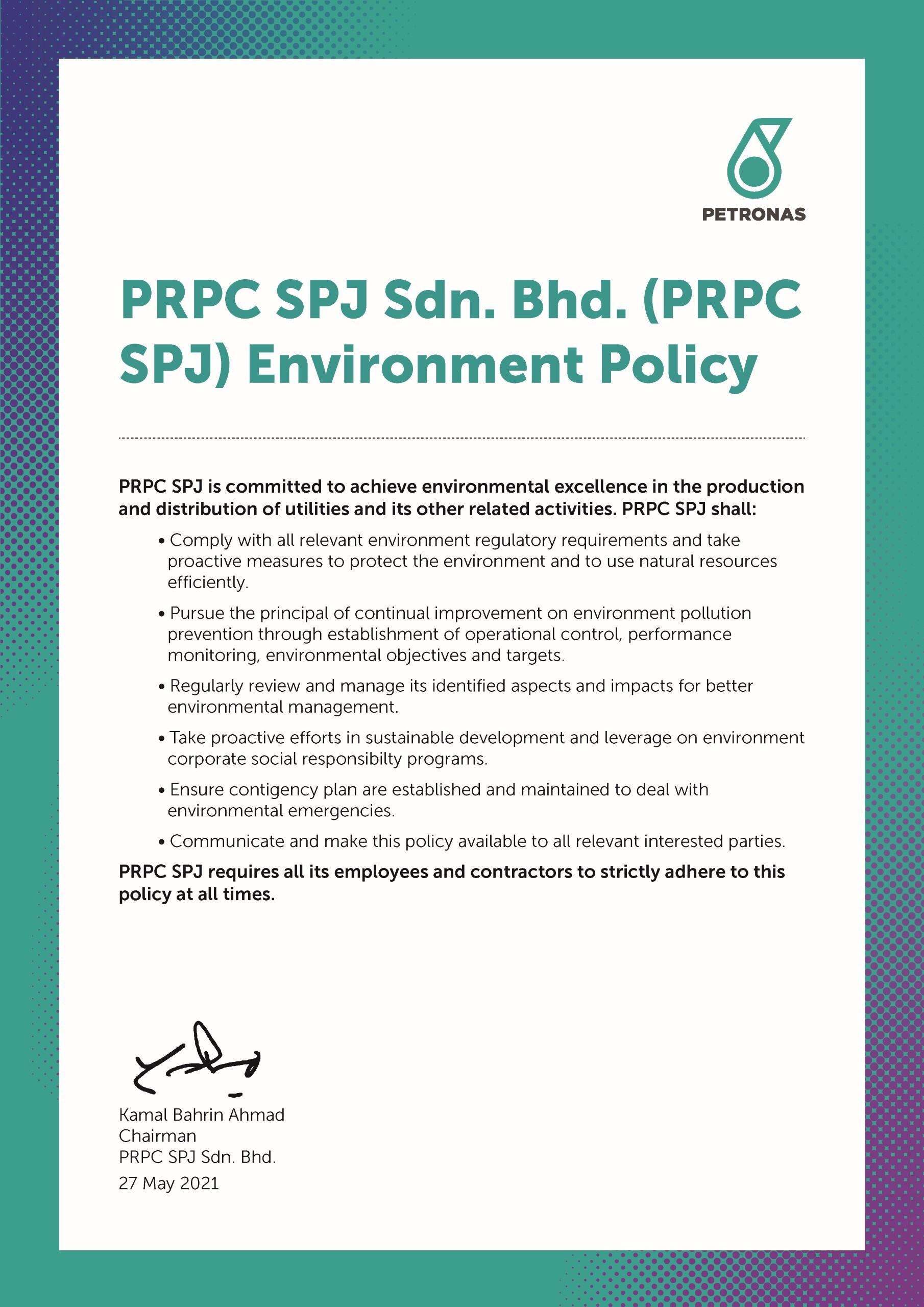 PRPC SPJ Environment Policy