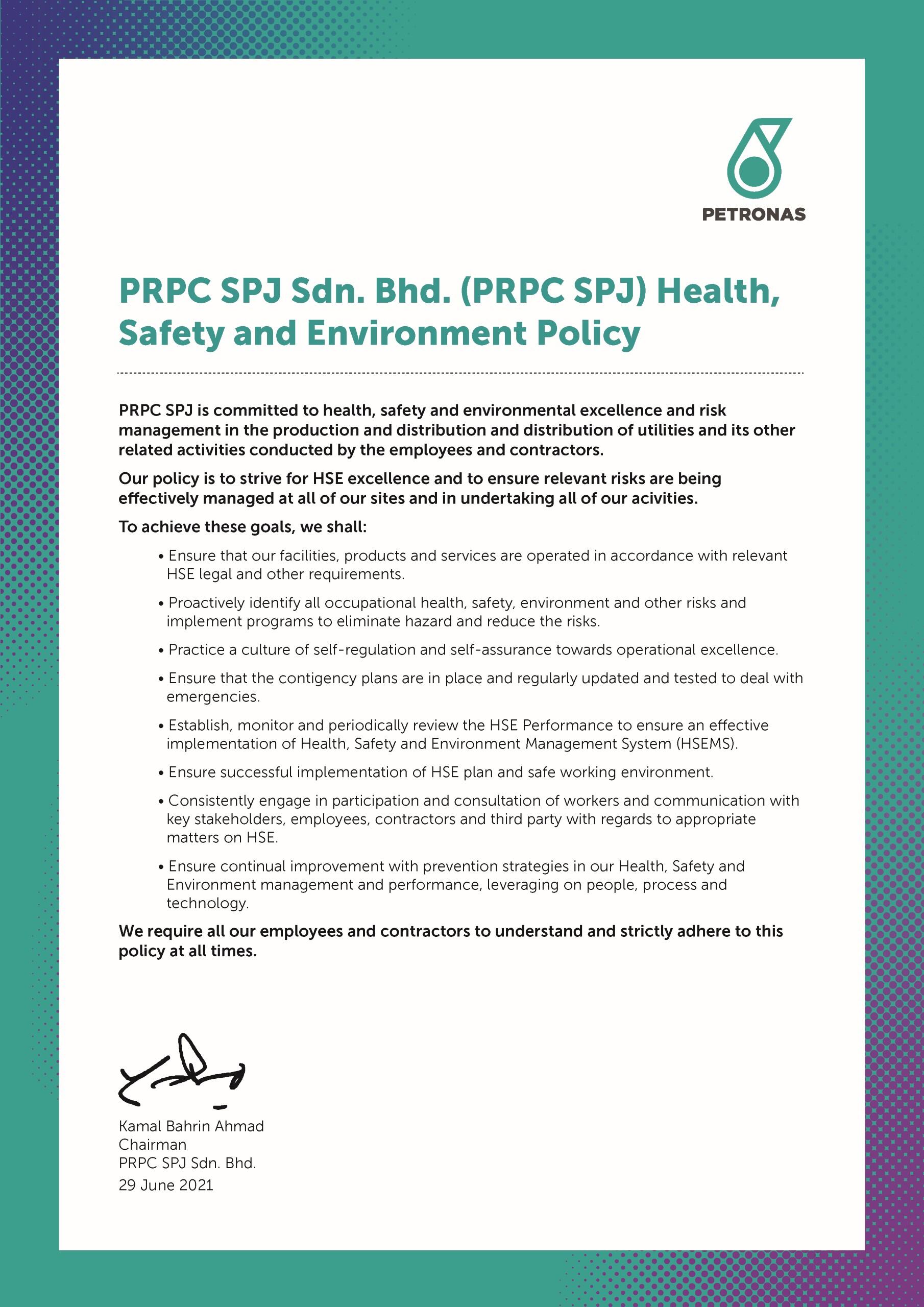 PRPC SPJ HSE Policy BI