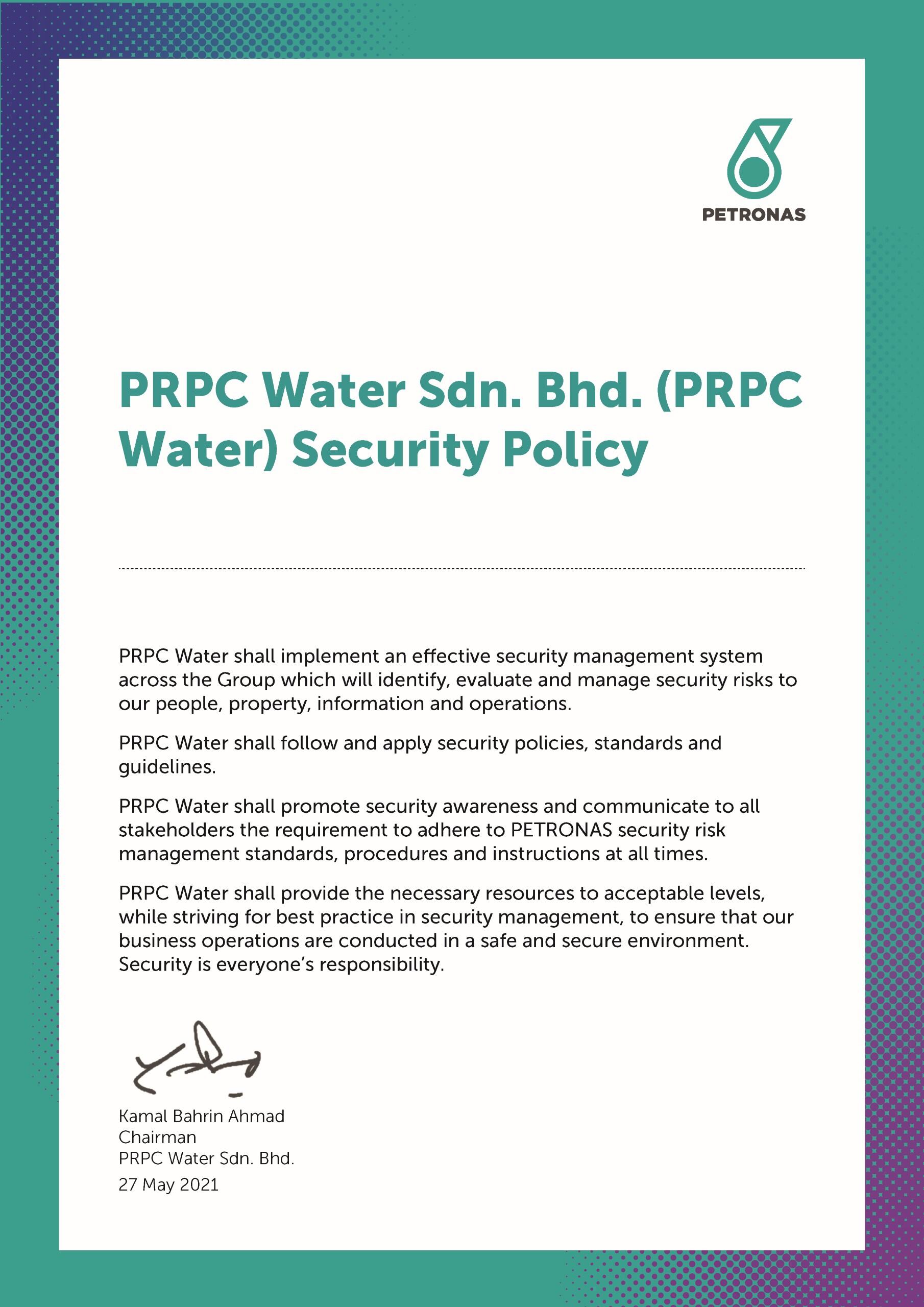 PRPC Water Security Policy