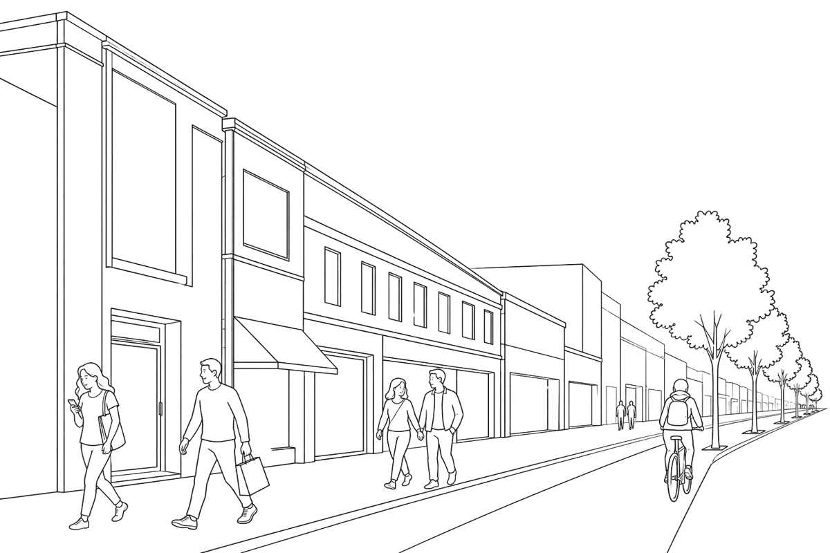 Strøg med butikker - NY