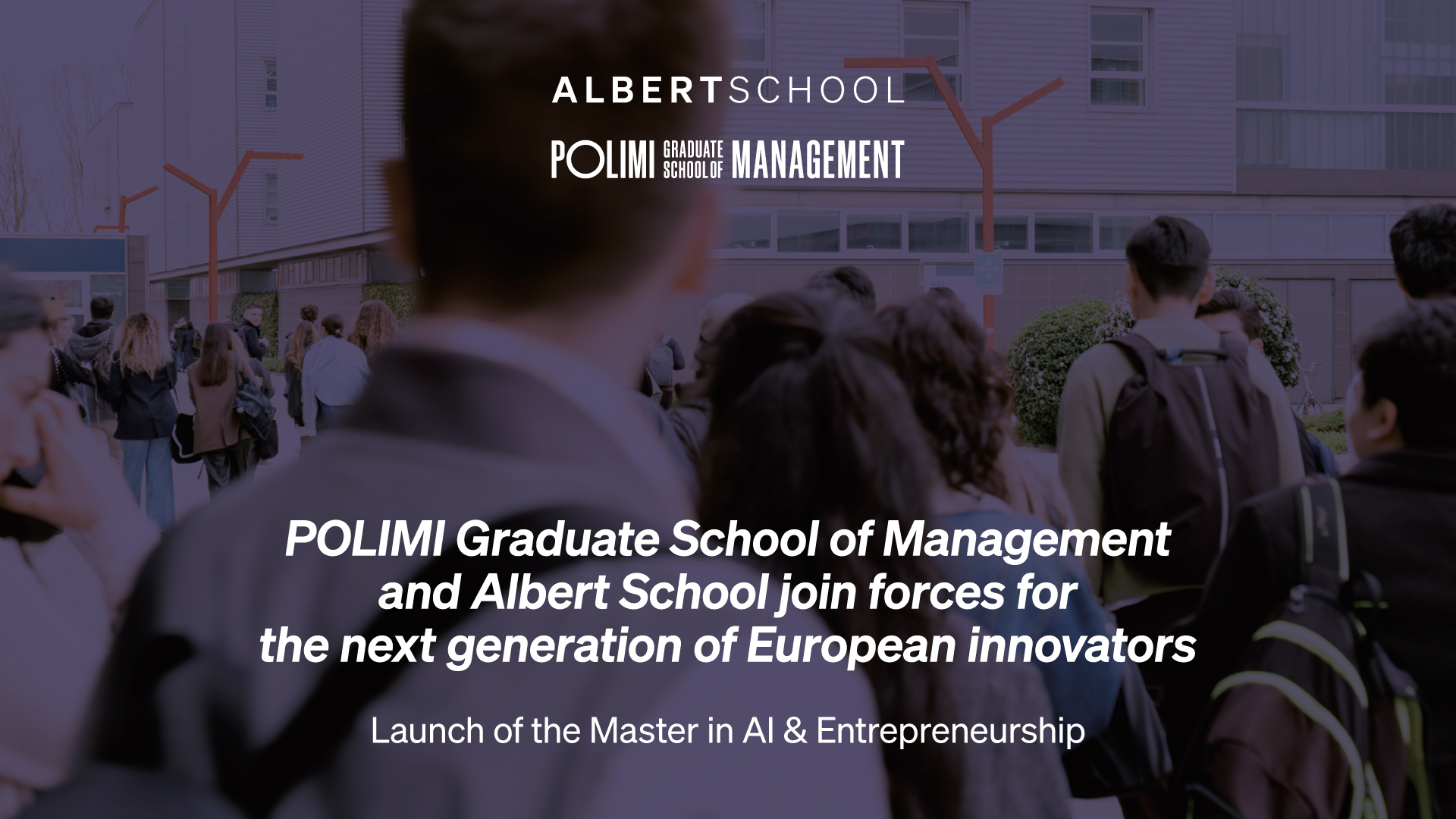 Launch of the Master in AI & Entrepreneurship - POLIMI GSoM
