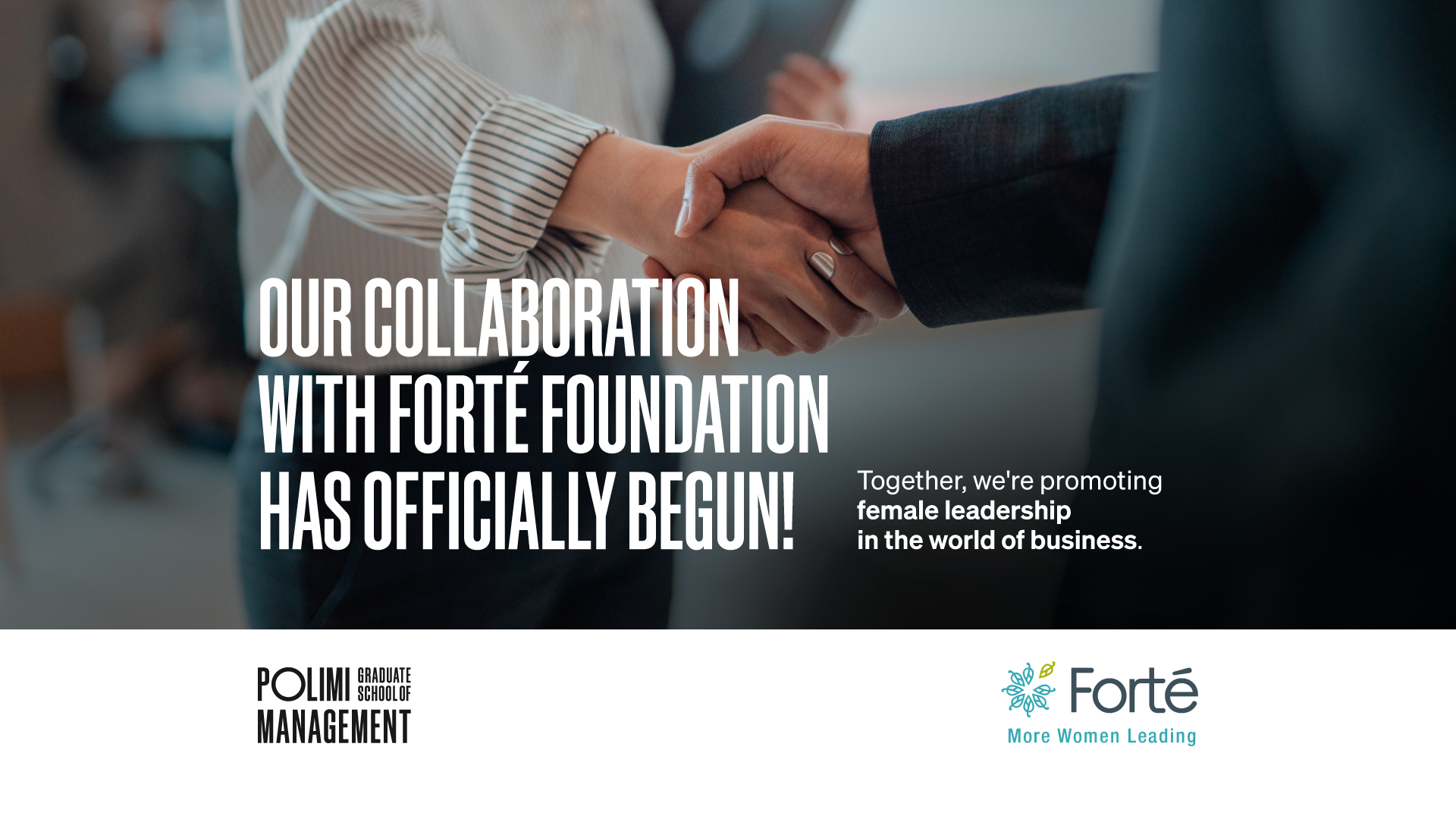 POLIMI Graduate School of Management announces partnership with Forté Foundation - POLIMI GSoM