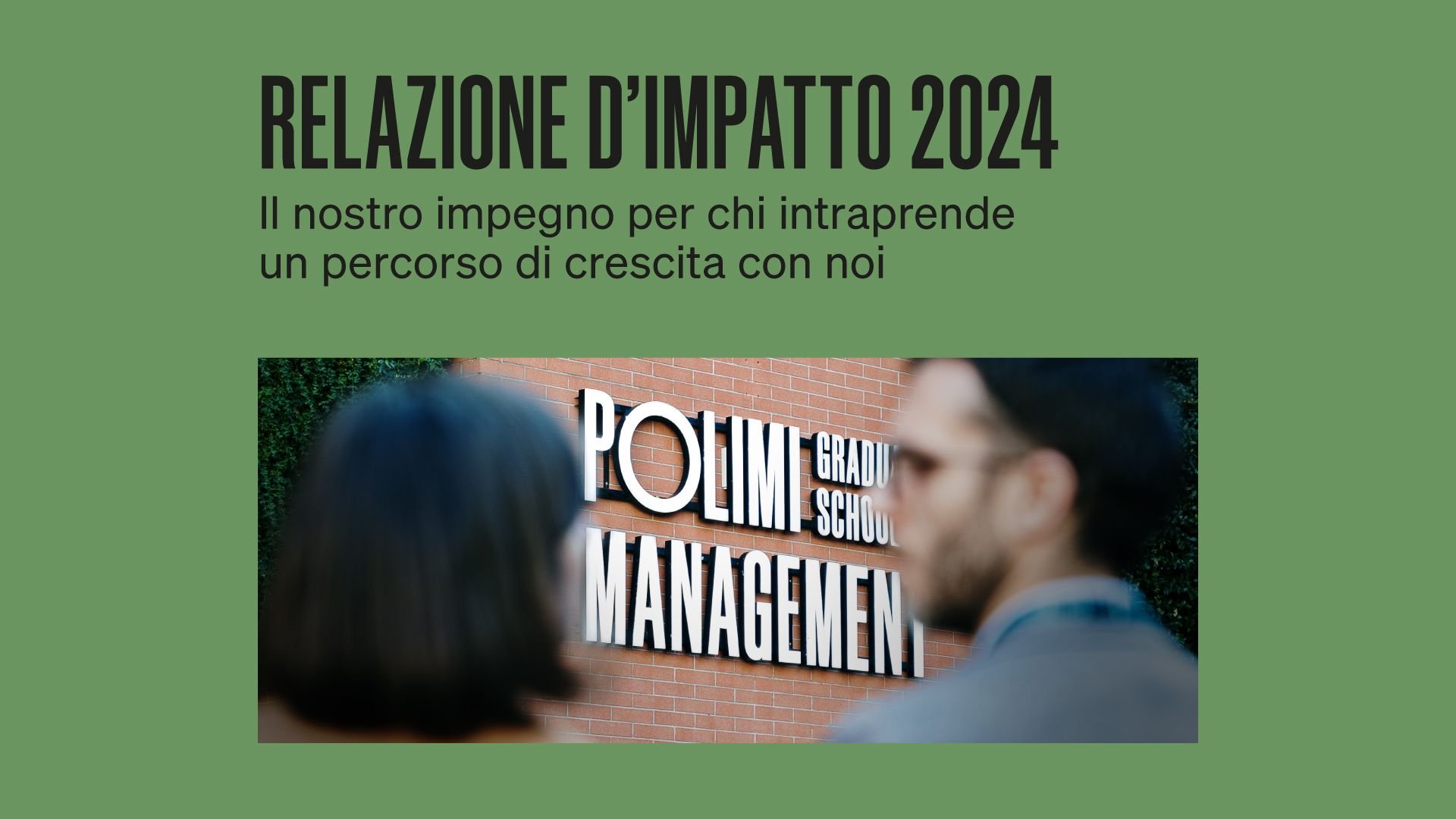 Studenti e studentesse al centro: formazione, sostenibilità e impatto - POLIMI GSoM