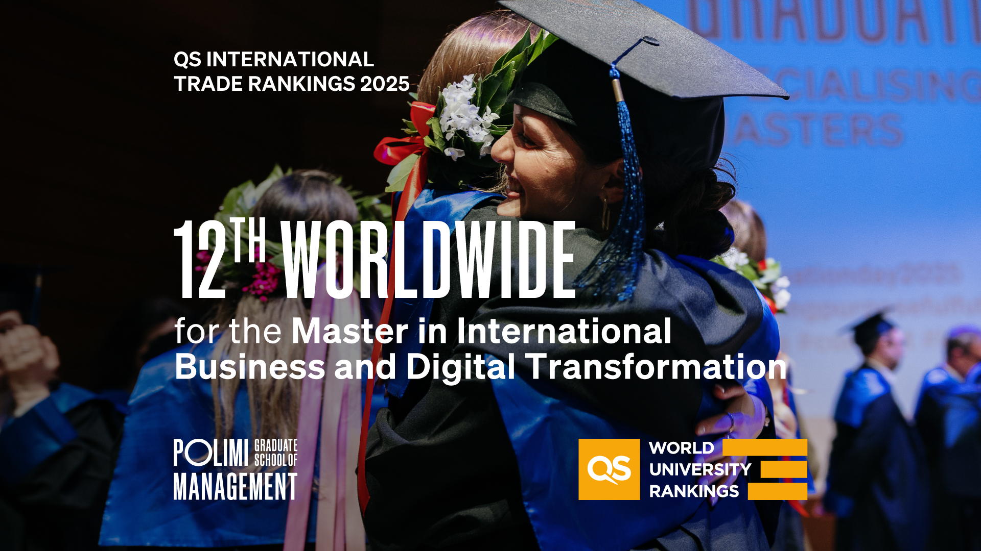QS International Trade Rankings 2025: POLIMI Graduate School of Management's Master in International Business and Digital Transformation in the Top 15 worldwide