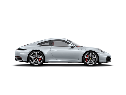 side view porsche carrera 911 S coupe with white background.